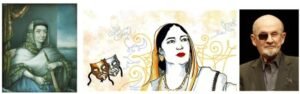 Dastn-e-Dilrubai Collage: Begum Samru; Mah Laqa Bai & Salman Rushdie; Image Source: Collected; Google Image